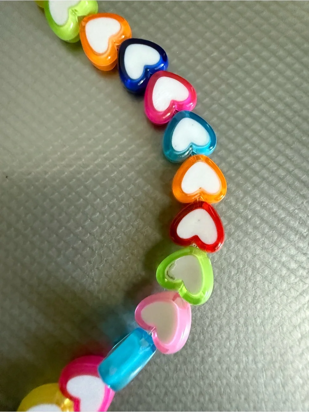 Colorful Heart Bead Necklace - Multicolor